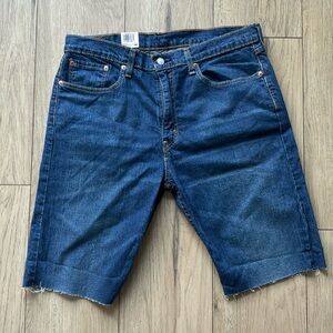 NWT Levi Strauss Co 511 Slim Blue Jean Shorts with Frayed Openings Men’s 36